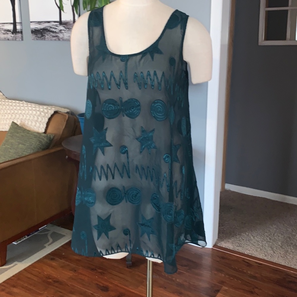 Vintage Victoria's Secret Gold Label Sheer Slip Dress Star Pattern Nightgown